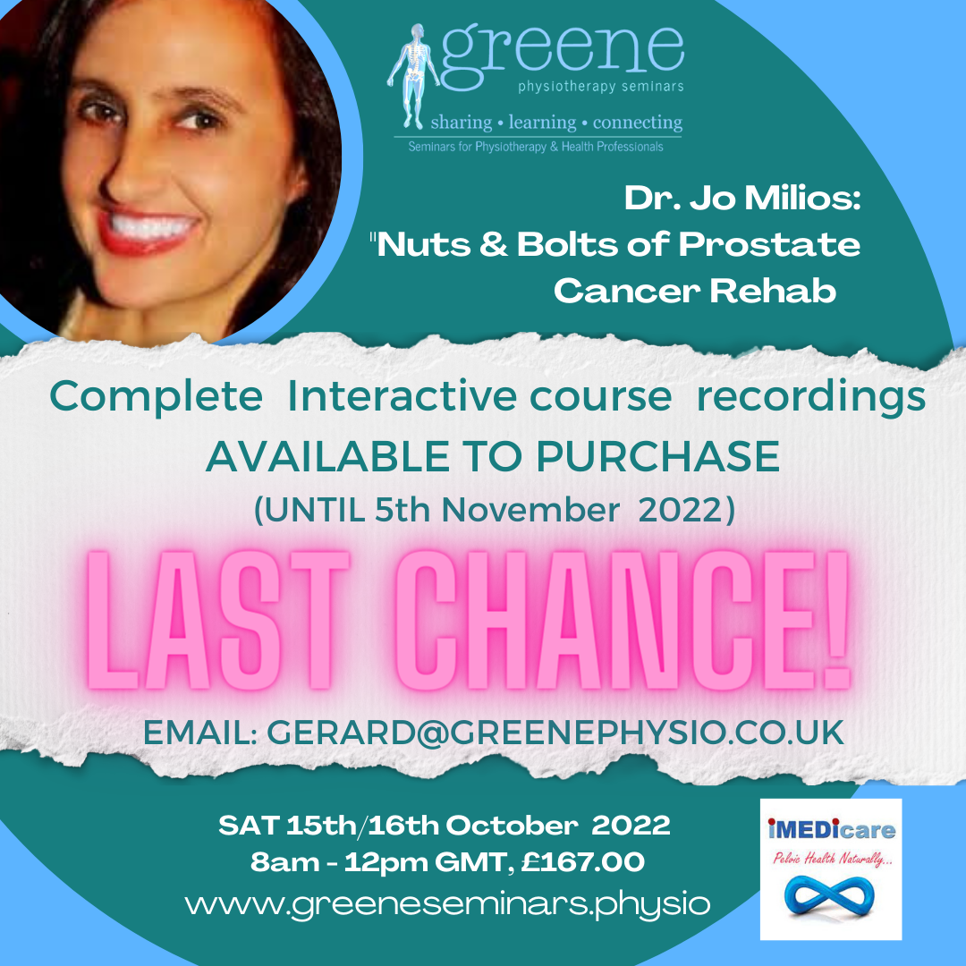 image for story Jo Milios: Prostate cancer rehab course ( Catch up available ) 